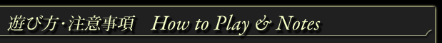 �V�ѕ��E���ӎ����@How to Play & Notes